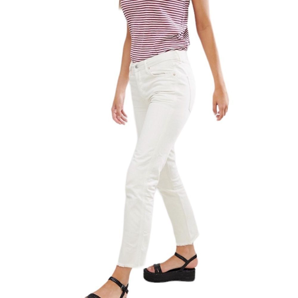 Free People We The Free Raw Hem Fly Button Denim Jeans